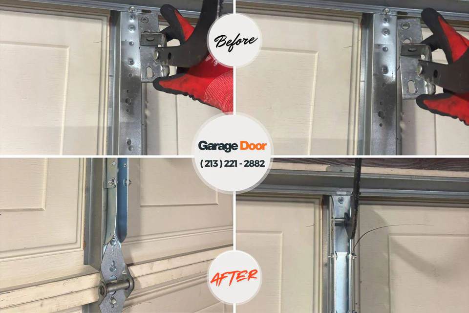 Before and after: garage door repair Stockbridge, MI
